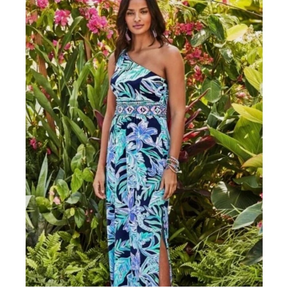 Lilly Pulitzer Malia One-Shoulder Maxi Dress